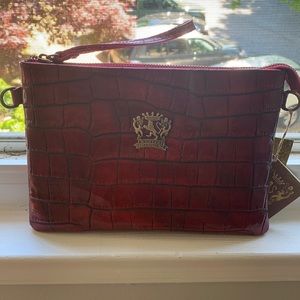 Never used brand new large Italian leather wristlet crossbody.